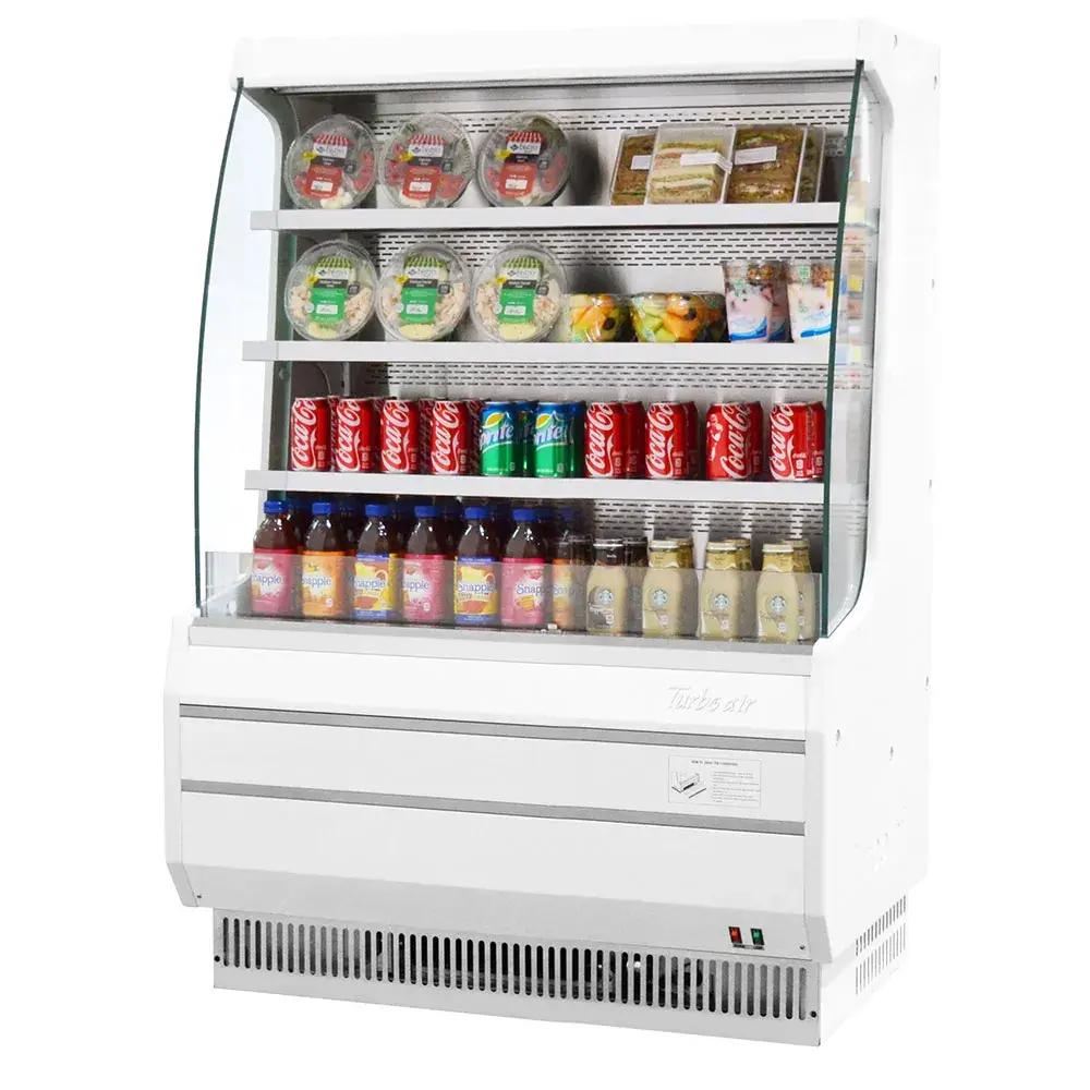 Turbo Air open air merchandiser display cooler for grab-and-go beverages and food retail refrigeration equipment